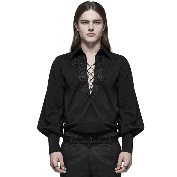 dernière tendance PUNK RAVE Chemise ‘Royal Vampire’ Noire 3