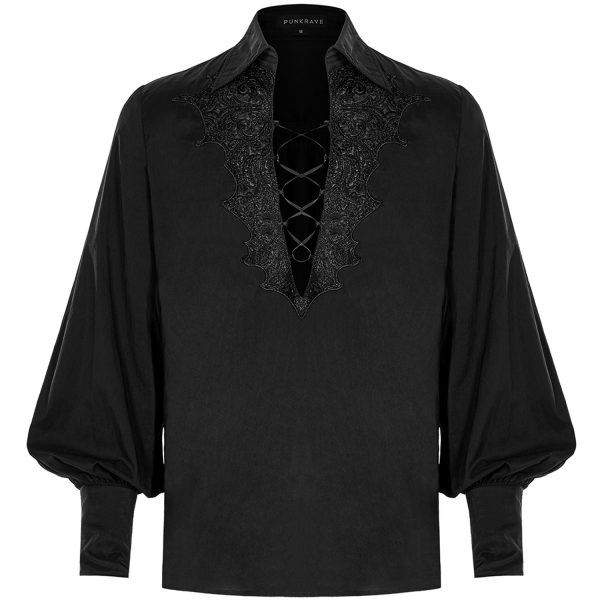 dernière tendance PUNK RAVE Chemise ‘Royal Vampire’ Noire 13