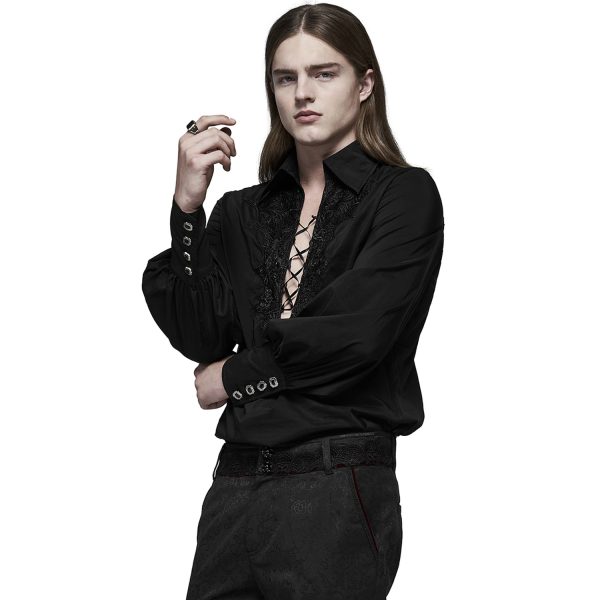 dernière tendance PUNK RAVE Chemise ‘Royal Vampire’ Noire 6