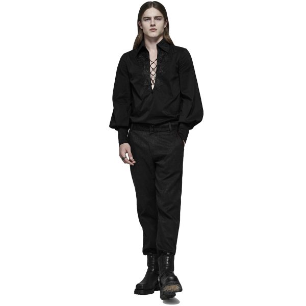 dernière tendance PUNK RAVE Chemise ‘Royal Vampire’ Noire 7