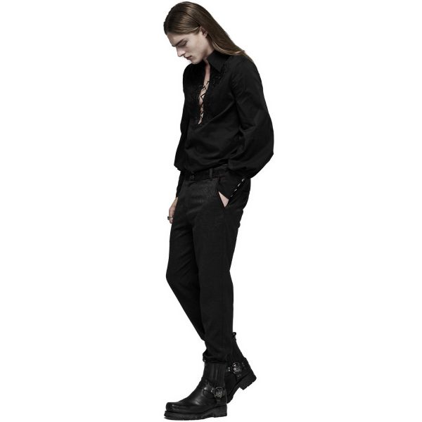 dernière tendance PUNK RAVE Chemise ‘Royal Vampire’ Noire 11