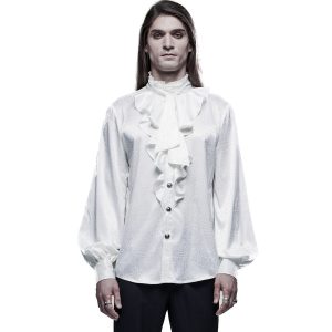 mode pas cher PUNK RAVE Chemise ‘Valerian’ En Jacquard Blanche 22