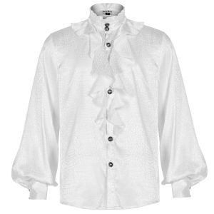 mode pas cher PUNK RAVE Chemise ‘Valerian’ En Jacquard Blanche 42