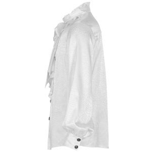 mode pas cher PUNK RAVE Chemise ‘Valerian’ En Jacquard Blanche 46