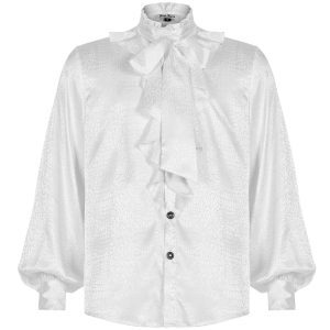 mode pas cher PUNK RAVE Chemise ‘Valerian’ En Jacquard Blanche 48