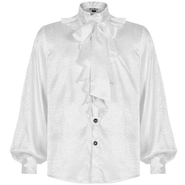 mode pas cher PUNK RAVE Chemise ‘Valerian’ En Jacquard Blanche 16