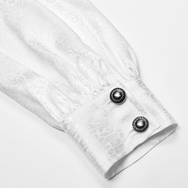 mode pas cher PUNK RAVE Chemise ‘Valerian’ En Jacquard Blanche 18