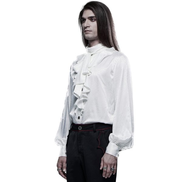 mode pas cher PUNK RAVE Chemise ‘Valerian’ En Jacquard Blanche 5