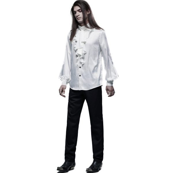 mode pas cher PUNK RAVE Chemise ‘Valerian’ En Jacquard Blanche 10