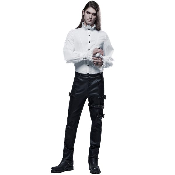 PUNK RAVE Chemise Victorienne ‘Asmodeus’ Blanche pas cher 7