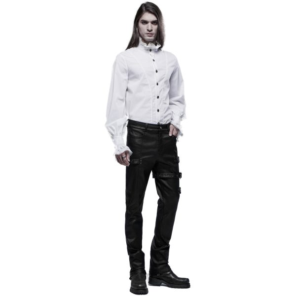 PUNK RAVE Chemise Victorienne ‘Asmodeus’ Blanche pas cher 8