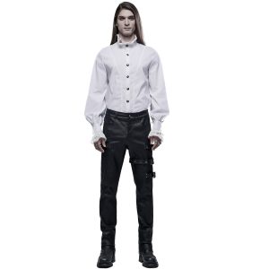 PUNK RAVE Chemise Victorienne ‘Asmodeus’ Blanche pas cher 33