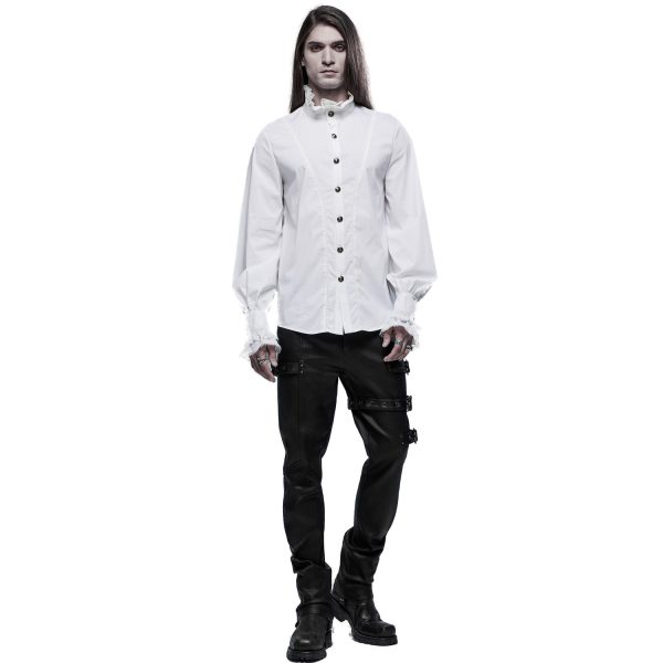 PUNK RAVE Chemise Victorienne ‘Asmodeus’ Blanche pas cher 10