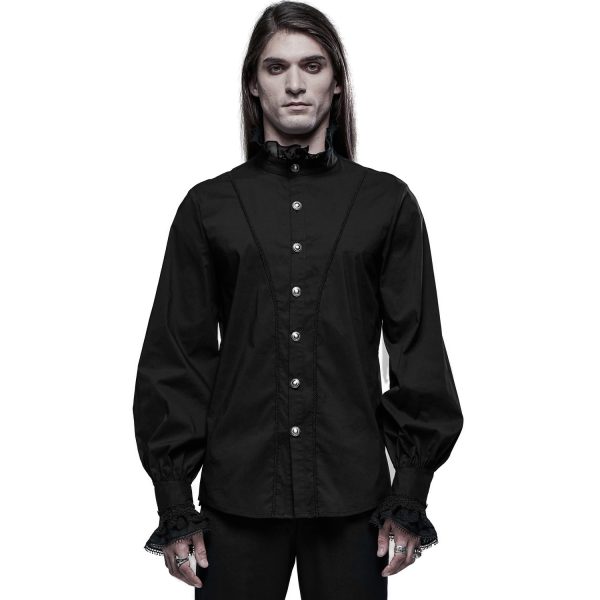 magasin PUNK RAVE Chemise Victorienne ‘Asmodeus’ Noire 3