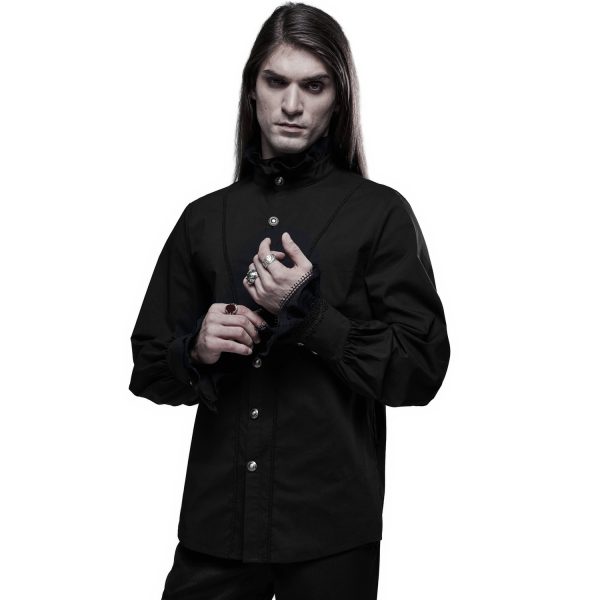 magasin PUNK RAVE Chemise Victorienne ‘Asmodeus’ Noire 6