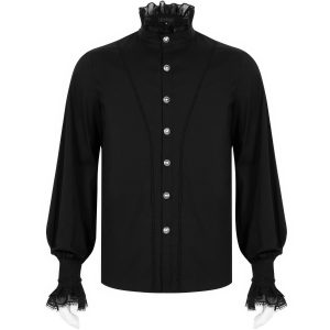magasin PUNK RAVE Chemise Victorienne ‘Asmodeus’ Noire 35