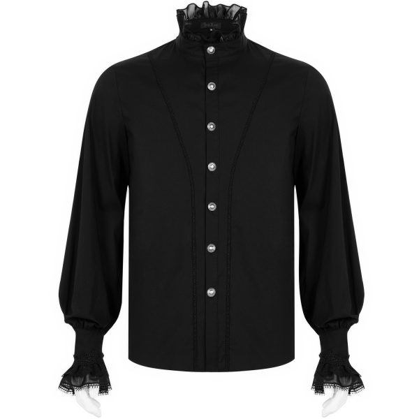 magasin PUNK RAVE Chemise Victorienne ‘Asmodeus’ Noire 11