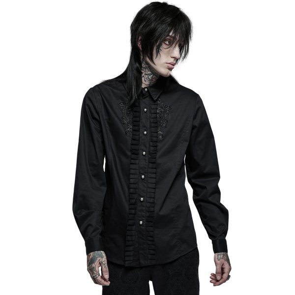 PUNK RAVE Chemise Victorienne ‘Goth Applique’ Noire en france 3