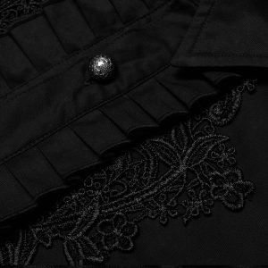 PUNK RAVE Chemise Victorienne ‘Goth Applique’ Noire en france 35