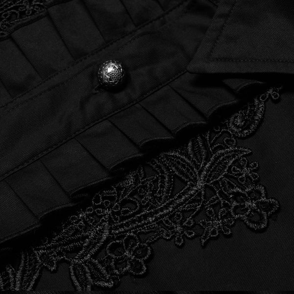 PUNK RAVE Chemise Victorienne ‘Goth Applique’ Noire en france 12