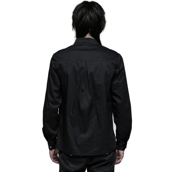 PUNK RAVE Chemise Victorienne ‘Goth Applique’ Noire en france 4