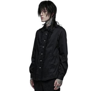 PUNK RAVE Chemise Victorienne ‘Goth Applique’ Noire en france 21