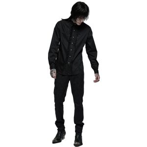 PUNK RAVE Chemise Victorienne ‘Goth Applique’ Noire en france 23
