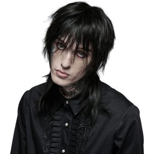 PUNK RAVE Chemise Victorienne ‘Goth Applique’ Noire en france 25