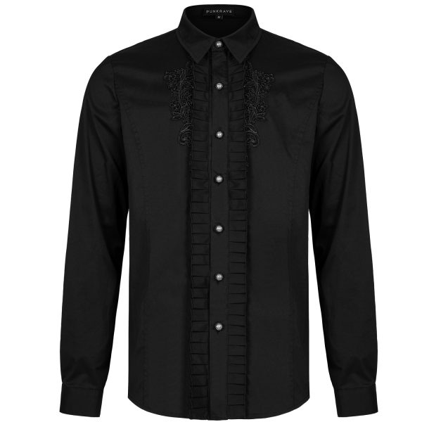 PUNK RAVE Chemise Victorienne ‘Goth Applique’ Noire en france 8