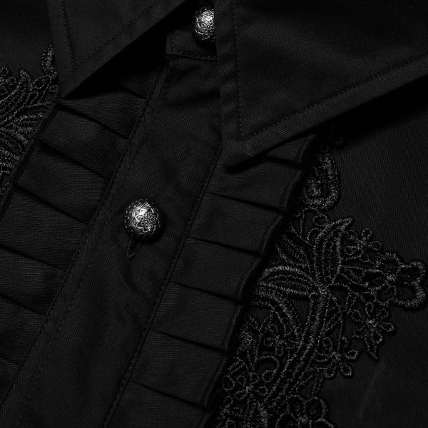 PUNK RAVE Chemise Victorienne ‘Goth Applique’ Noire en france 11