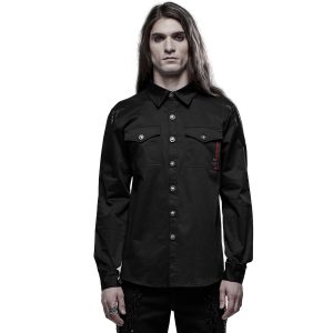achat PUNK RAVE Chemise ‘Wolfram’ Noire 23