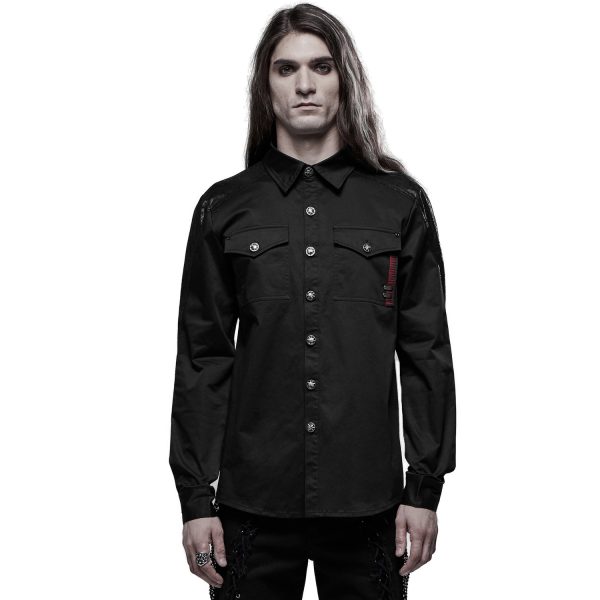 achat PUNK RAVE Chemise ‘Wolfram’ Noire 3