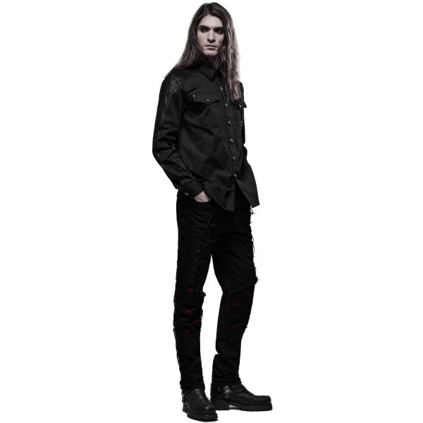 achat PUNK RAVE Chemise ‘Wolfram’ Noire 12