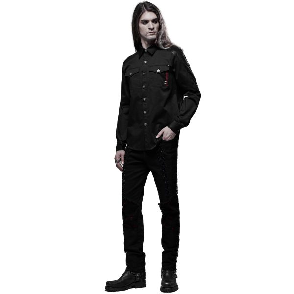 achat PUNK RAVE Chemise ‘Wolfram’ Noire 13