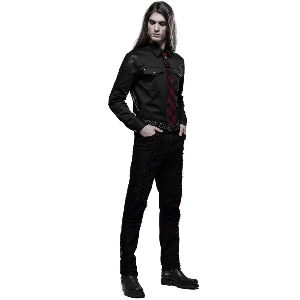 achat PUNK RAVE Chemise ‘Wolfram’ Noire 14