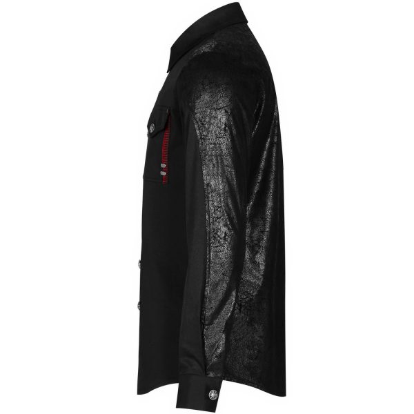 achat PUNK RAVE Chemise ‘Wolfram’ Noire 17