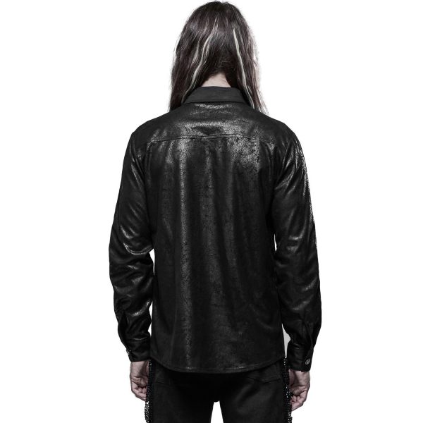 achat PUNK RAVE Chemise ‘Wolfram’ Noire 4