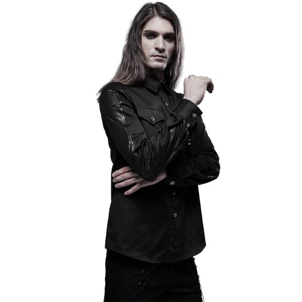 achat PUNK RAVE Chemise ‘Wolfram’ Noire 8