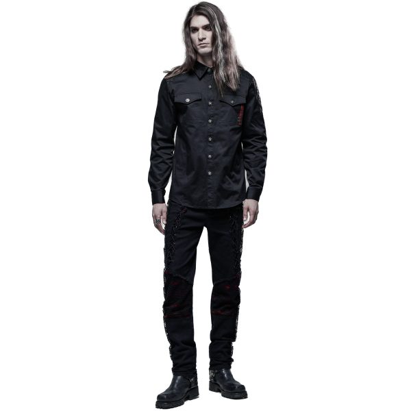 achat PUNK RAVE Chemise ‘Wolfram’ Noire 9