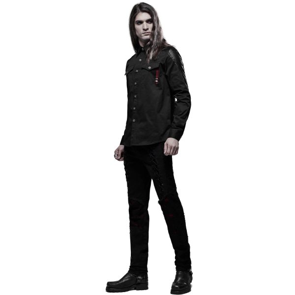 achat PUNK RAVE Chemise ‘Wolfram’ Noire 11