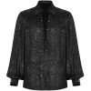 qualité supérieure PUNK RAVE Chemise ‘Xanthus’ Noire Et Argent 47