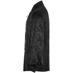 qualité supérieure PUNK RAVE Chemise ‘Xanthus’ Noire Et Argent 33