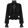 PUNK RAVE Chemisier ‘Amuria’ En Velours Noir Prestation Et Rapide 52