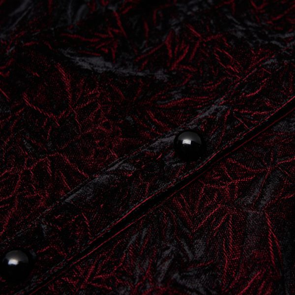 Boutique officielle PUNK RAVE Chemisier ‘Gothic Retro’ Rouge Et Noir 14