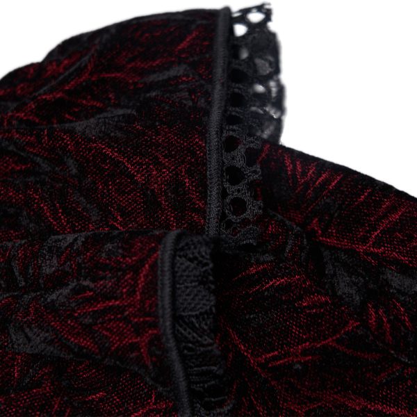 Boutique officielle PUNK RAVE Chemisier ‘Gothic Retro’ Rouge Et Noir 17