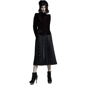 Boutique officielle PUNK RAVE Chemisier ‘Gothic Retro’ Rouge Et Noir 32