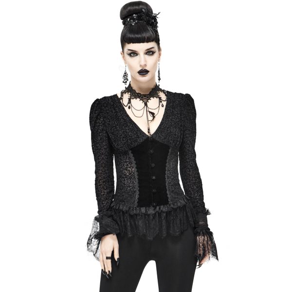 DEVIL FASHION Chemisier ‘Lavinia’ Noir marque pas cher 3