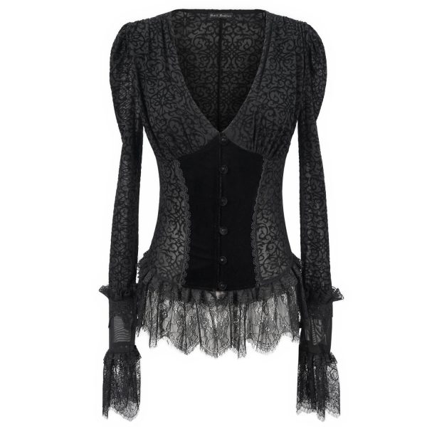 DEVIL FASHION Chemisier ‘Lavinia’ Noir marque pas cher 12