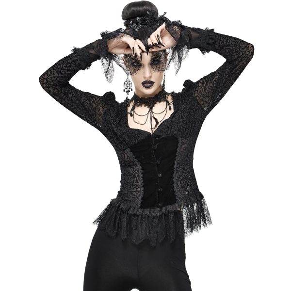 DEVIL FASHION Chemisier ‘Lavinia’ Noir marque pas cher 5