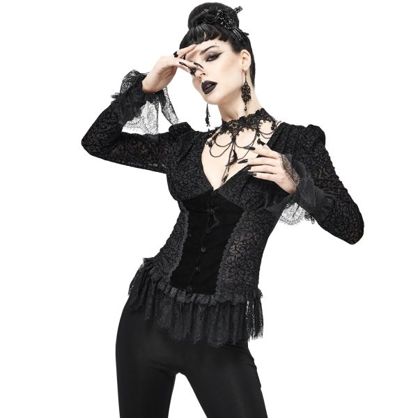DEVIL FASHION Chemisier ‘Lavinia’ Noir marque pas cher 7
